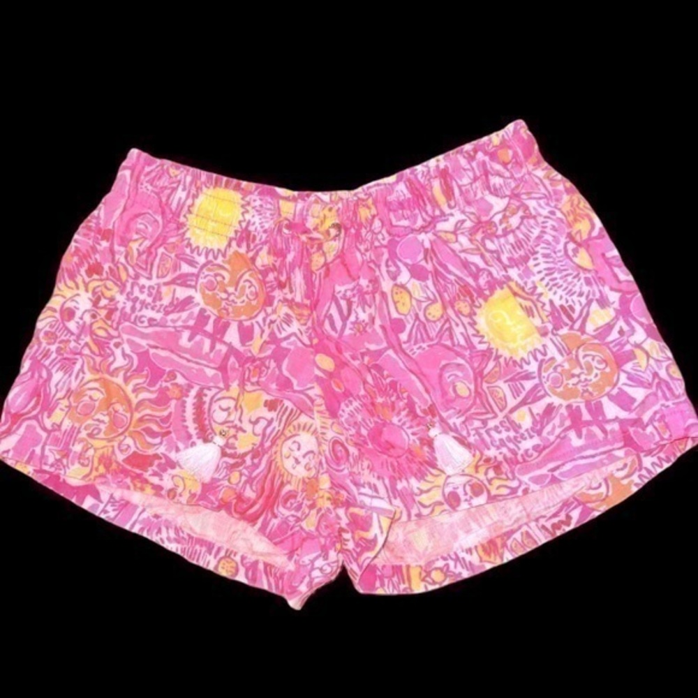 ▶️ Lilly Pulitzer ◀️ Kini in the Keys Bay Breeze Linen Shorts. Size Small. Sun